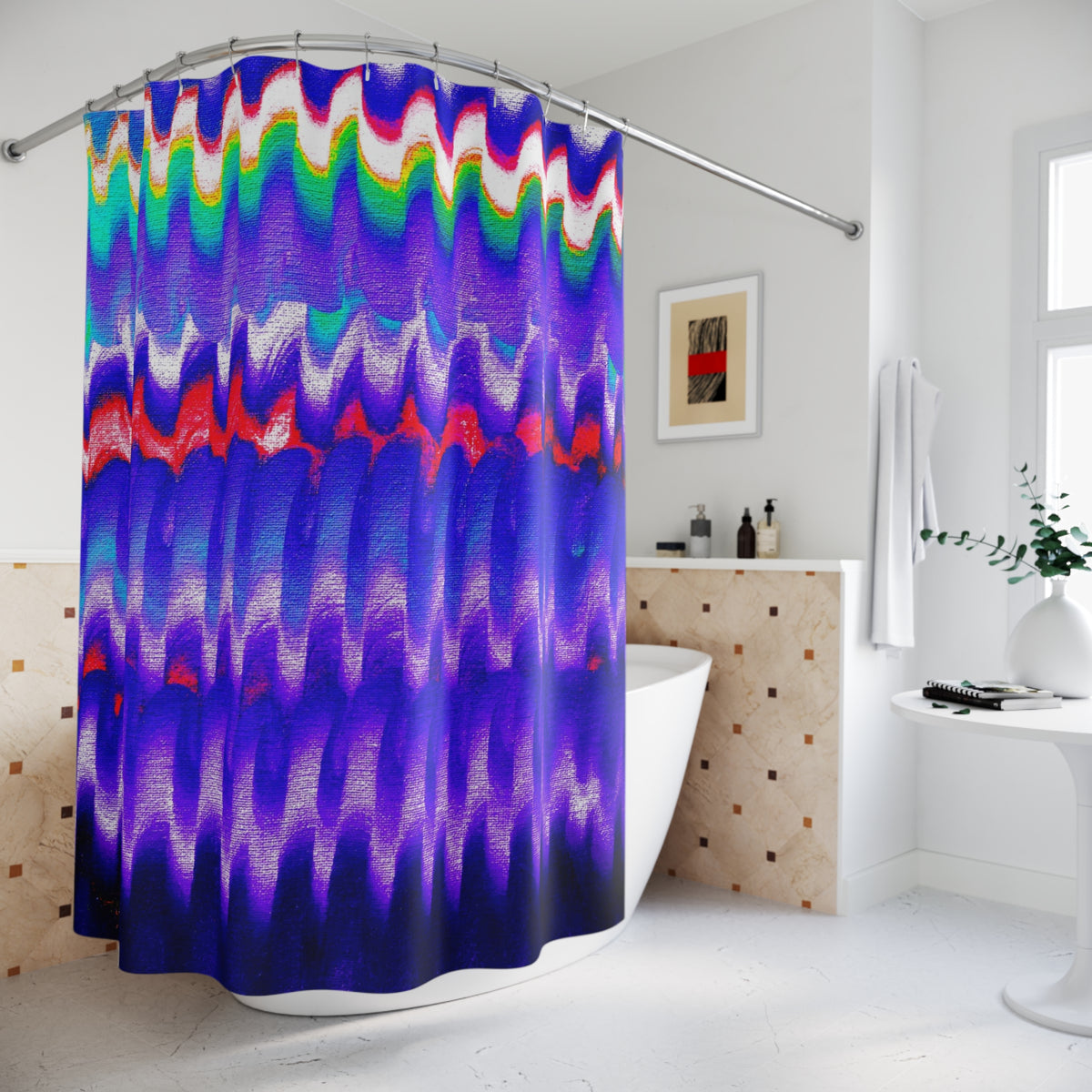 Chromatic Flow Feel Fresh Shower Curtain - Purple