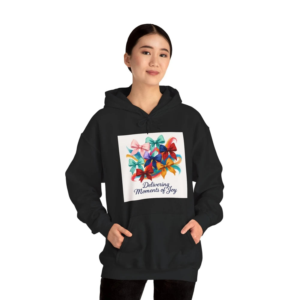 Chromatic Hand-Painted Colorful Bows "Delivering Moments of Joy" - Hoodie