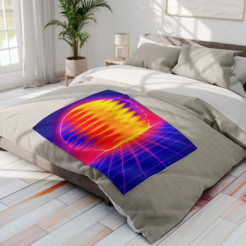 Chromatic Flow Arctic Fleece Blanket — Fluid Sun Design