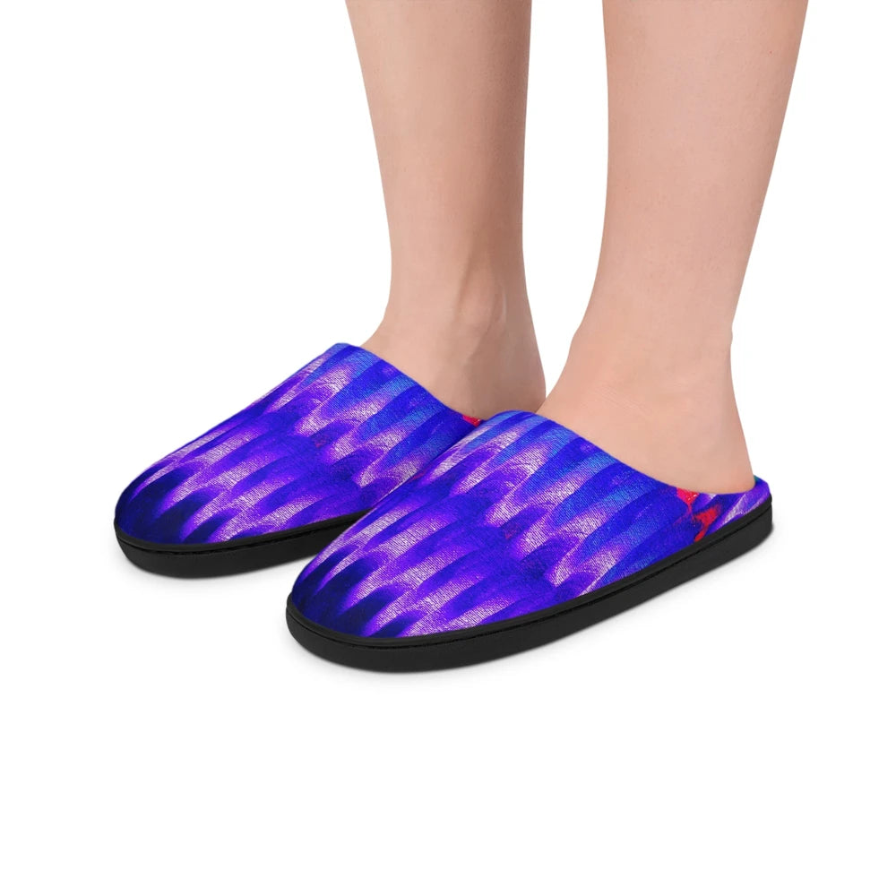 Chromatic Flow Slip-On Slippers — Fluid Energy Art Men's Indoor Slippers