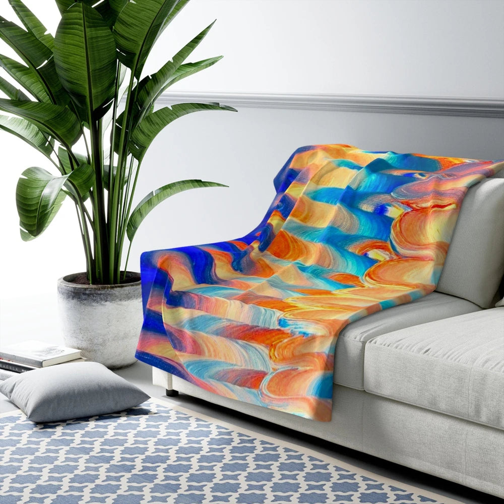 Chromatic Flow Fleece Blanket – Wrap Yourself in Art Today