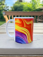 Chromatic Flow Collection  — Vibrant Rainbow Swirl Mug 11oz