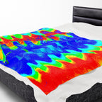 Chromatic Flow Velveteen Plush Blanket – Wrap Yourself in Energy & Color