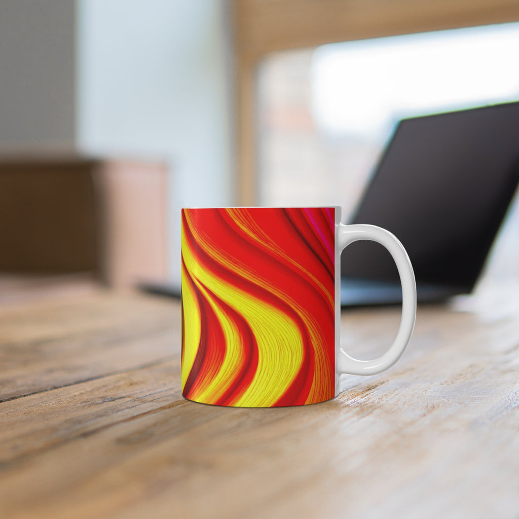 Chromatic Flow Collection  — Vibrant Rainbow Swirl Mug 11oz