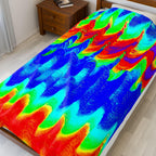 Chromatic Flow Velveteen Plush Blanket – Wrap Yourself in Energy & Color