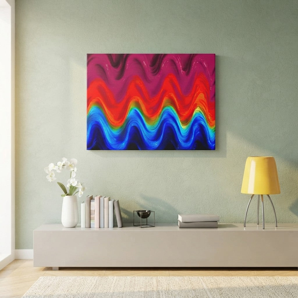 Chromatic Flow Collection - Mood Lift Wavy Canvas