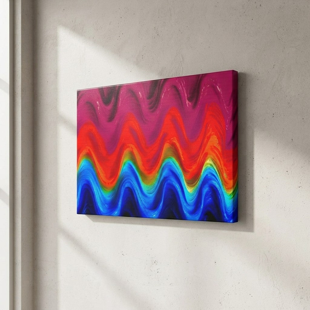 Chromatic Flow Collection - Mood Lift Wavy Canvas