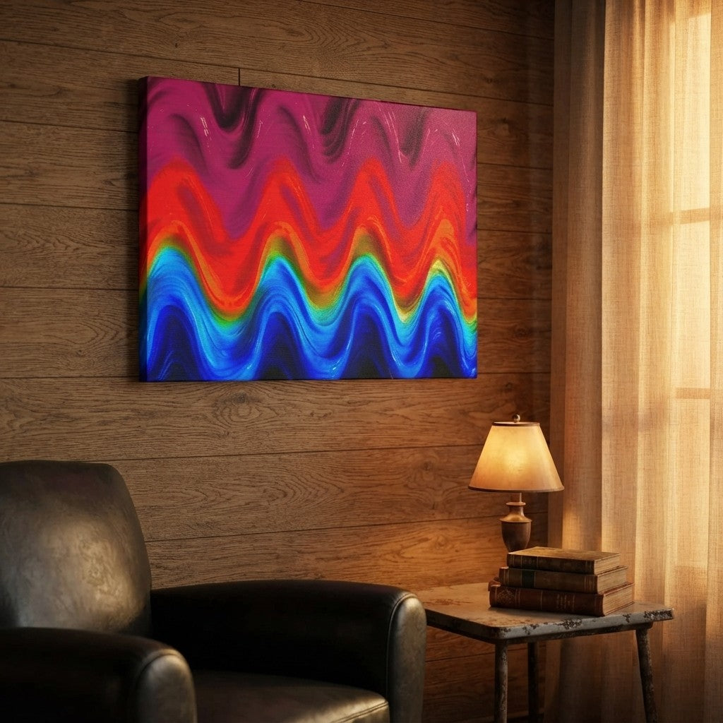 Chromatic Flow Collection - Mood Lift Wavy Canvas