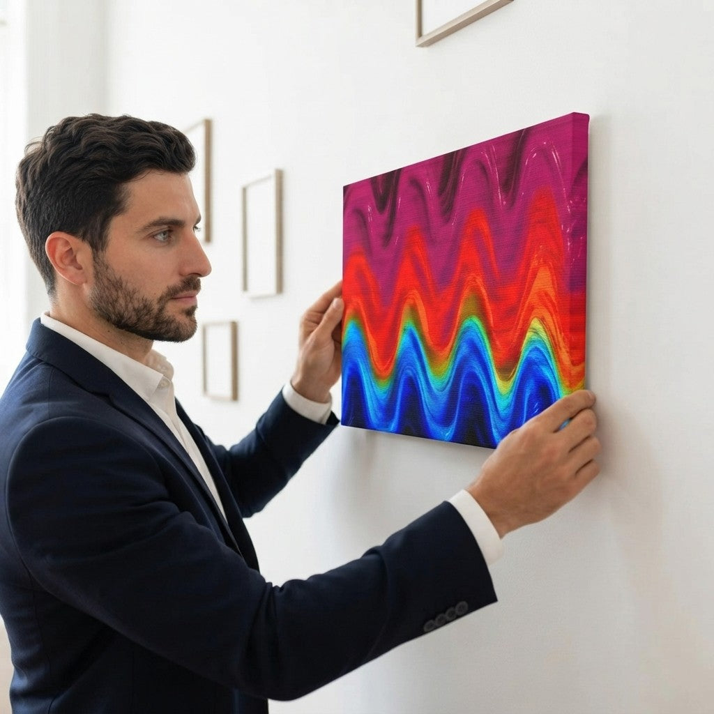 Chromatic Flow Collection - Mood Lift Wavy Canvas