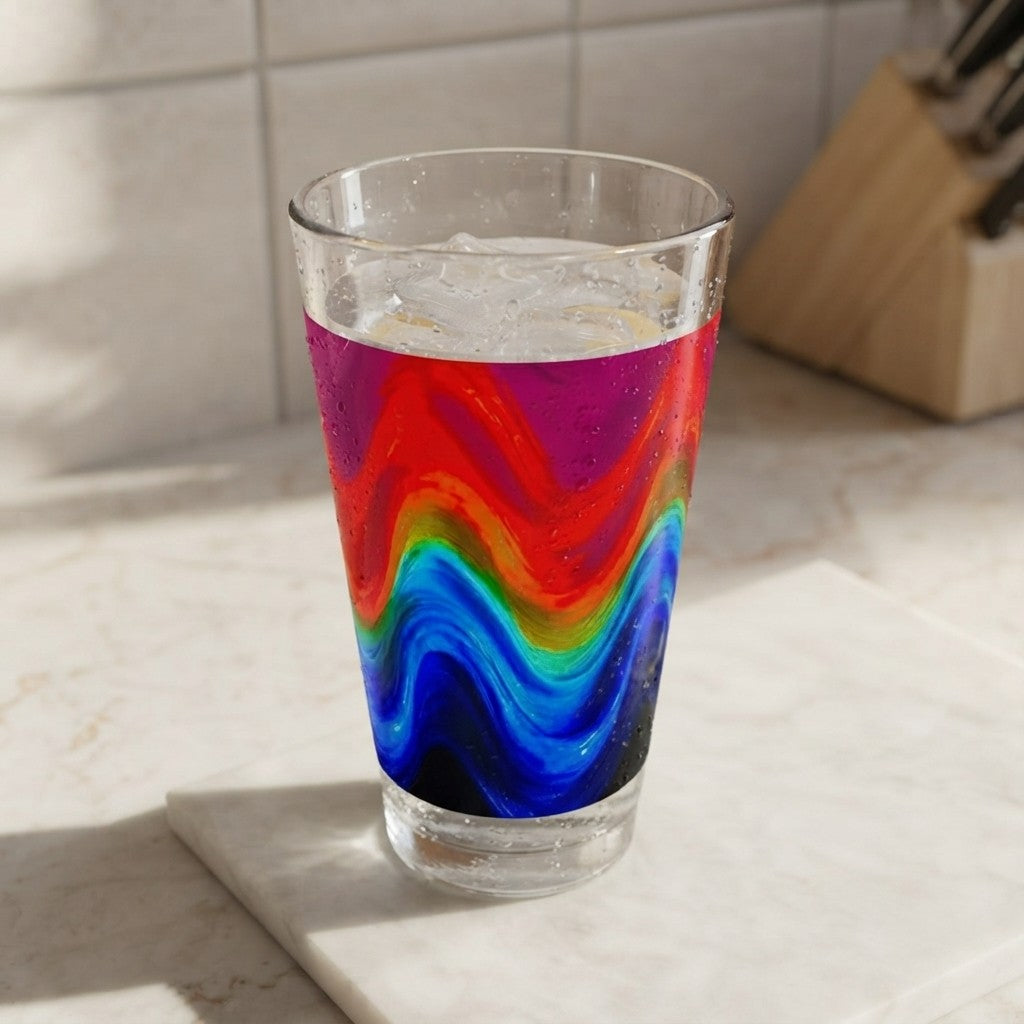Chromatic Flow Collection Wavy Drinking Glass