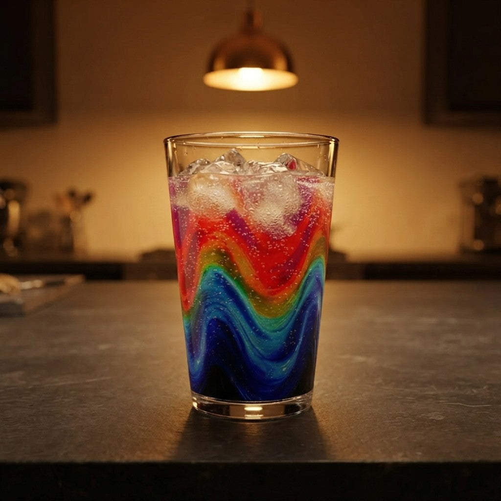 Chromatic Flow Collection Wavy Drinking Glass