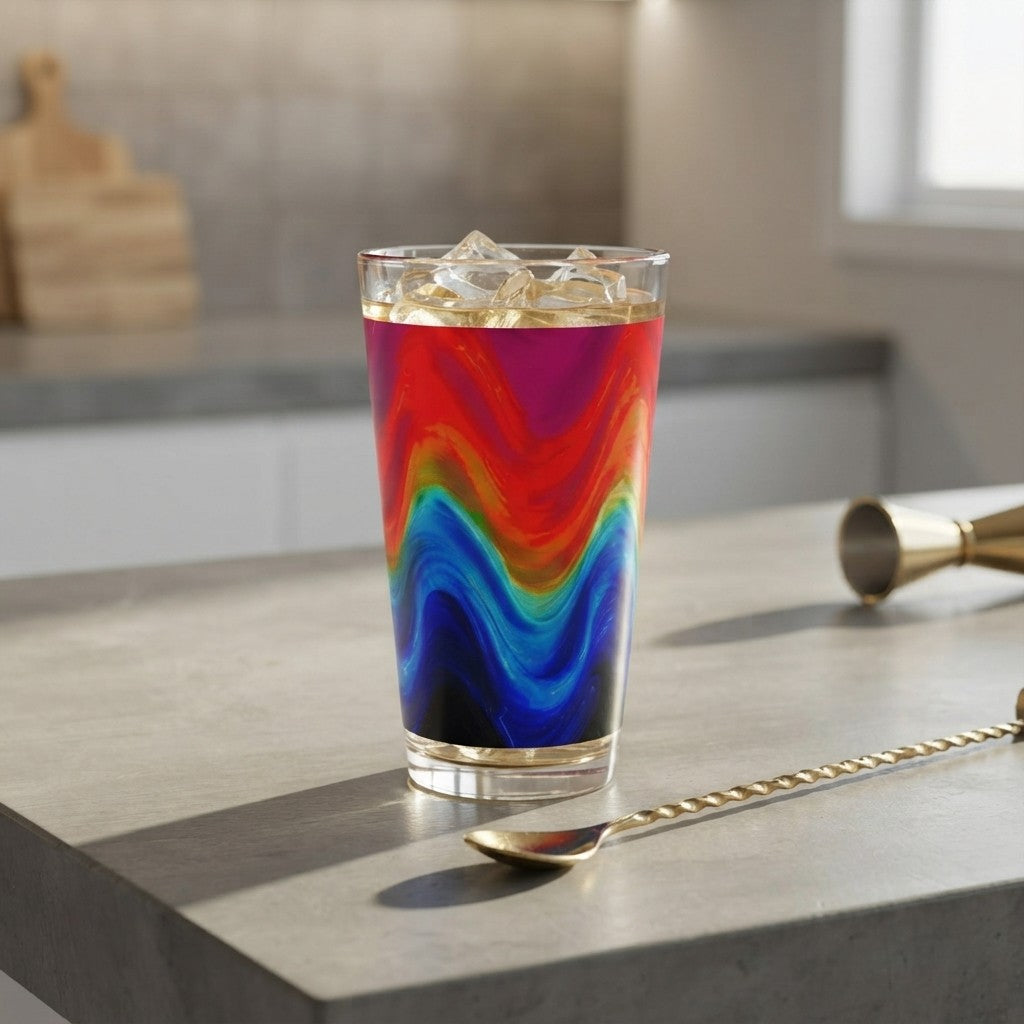 Chromatic Flow Collection Wavy Drinking Glass