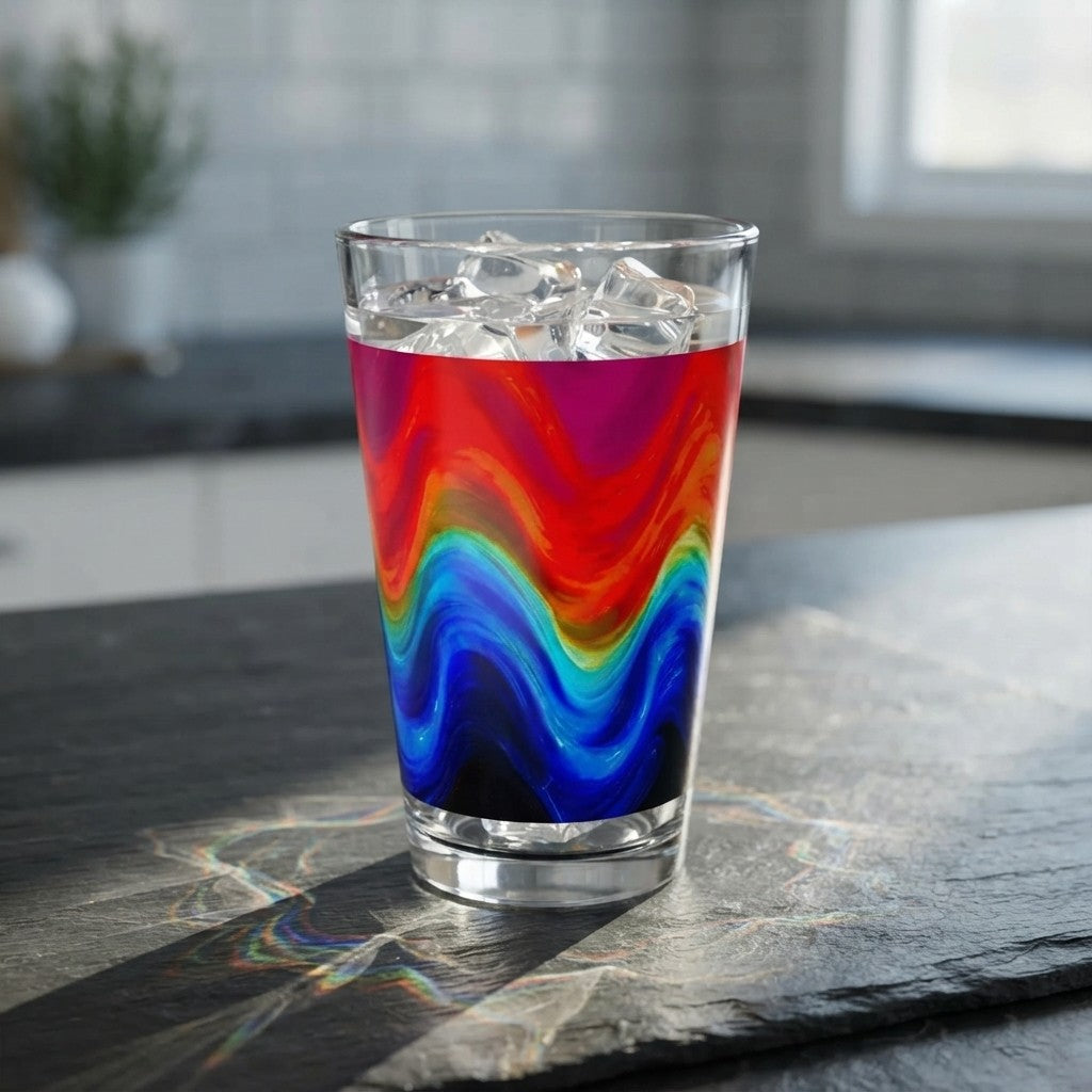 Chromatic Flow Collection Wavy Drinking Glass