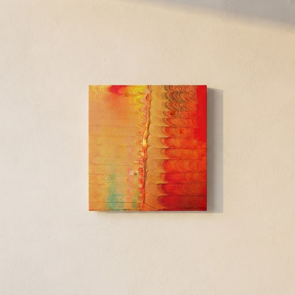 Chromatic Flow Collection Warm Red Gold Canvas Painting