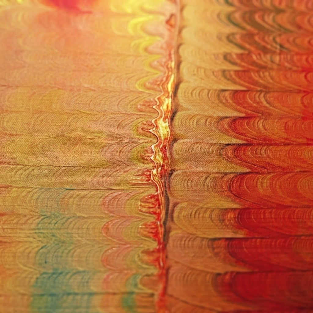 Chromatic Flow Collection Warm Red Gold Canvas Painting