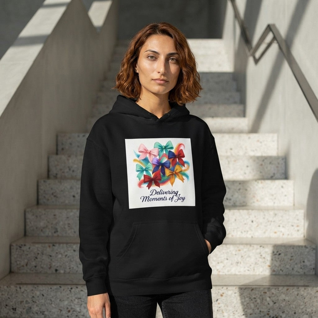 Chromatic Hand-Painted Colorful Bows "Delivering Moments of Joy" - Hoodie