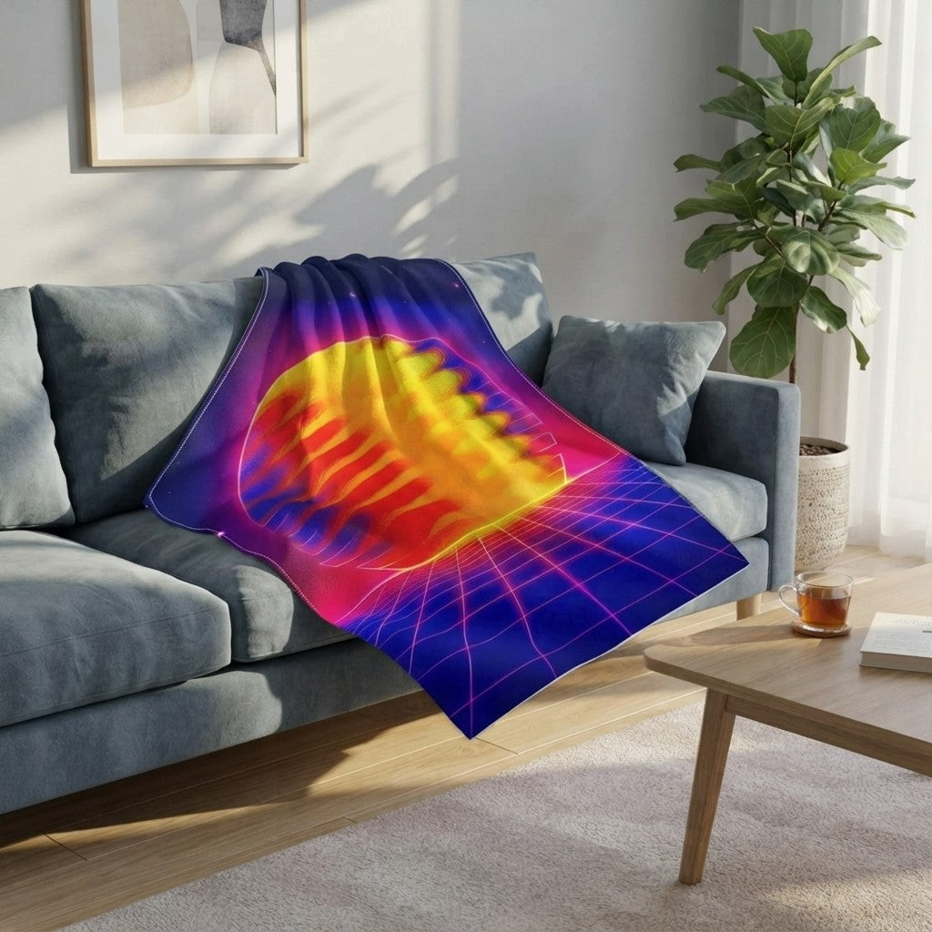 Chromatic Flow Arctic Fleece Blanket — Fluid Sun Design