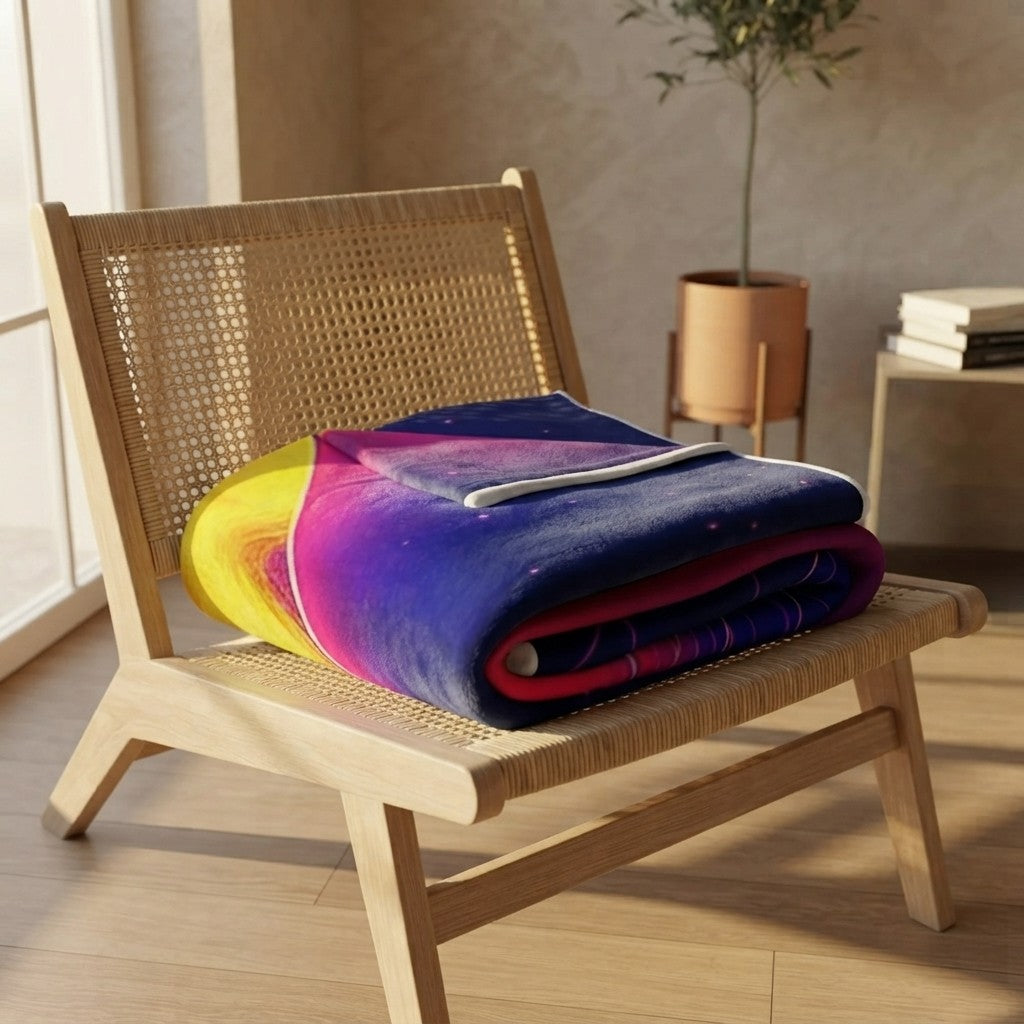 Chromatic Flow Arctic Fleece Blanket — Fluid Sun Design
