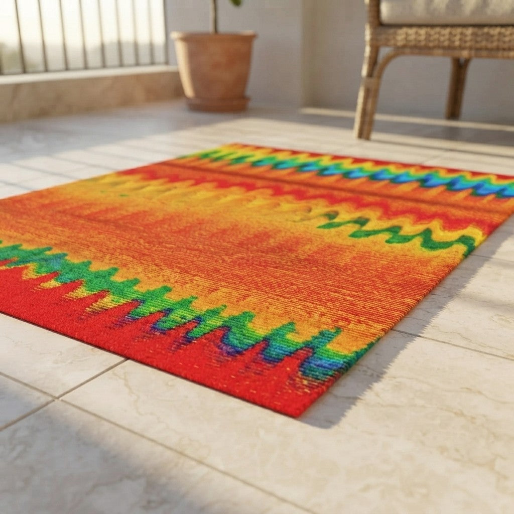 Chromatic Flow Collection Outdoor Rug — Fluid Energy Abstraction