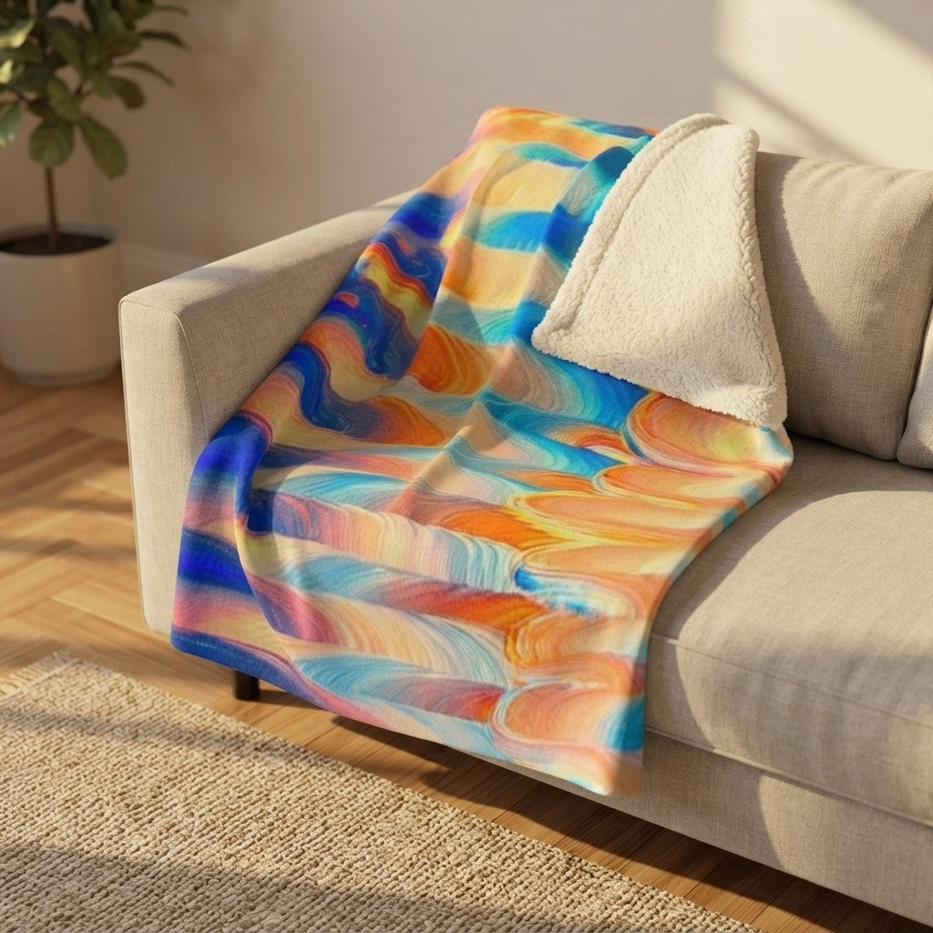 Chromatic Flow Fleece Blanket – Wrap Yourself in Art Today