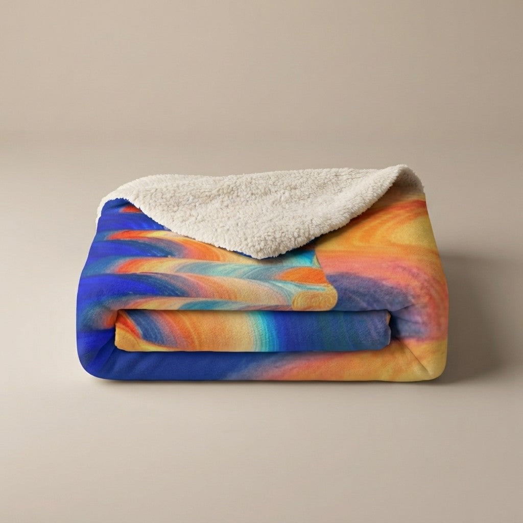 Chromatic Flow Fleece Blanket – Wrap Yourself in Art Today