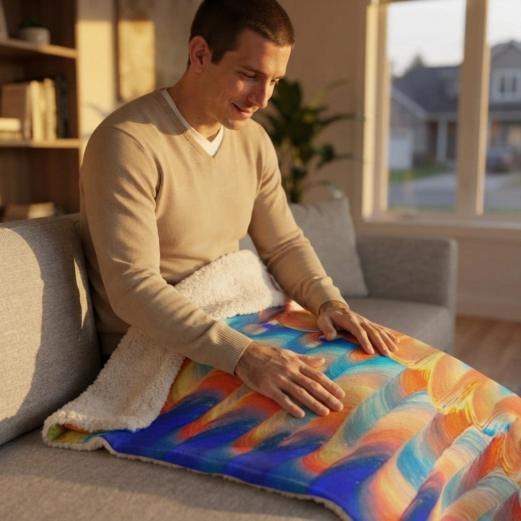 Chromatic Flow Fleece Blanket – Wrap Yourself in Art Today