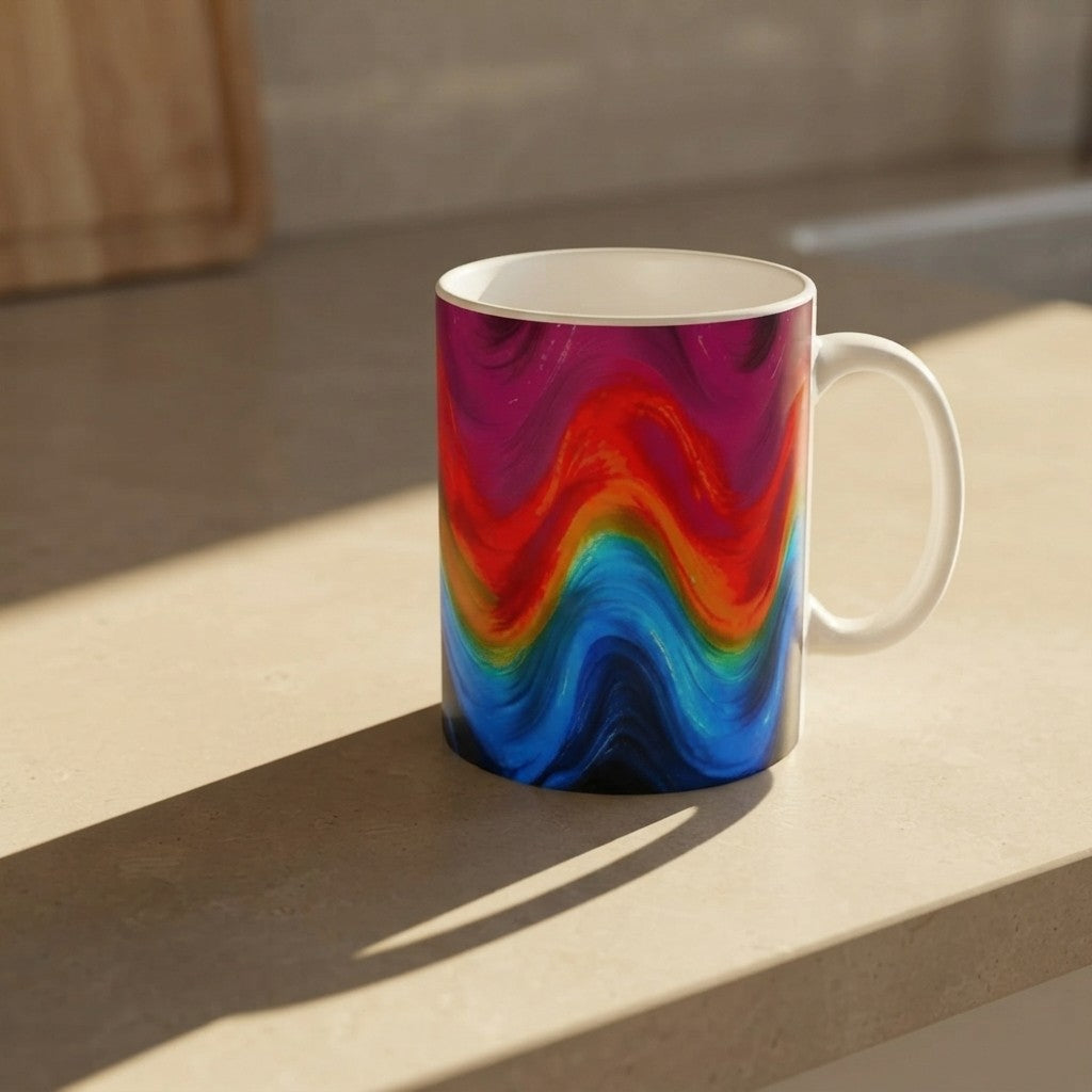 Fluid Energy Art Mug – Modern Wave Color for Every Sip! 😋