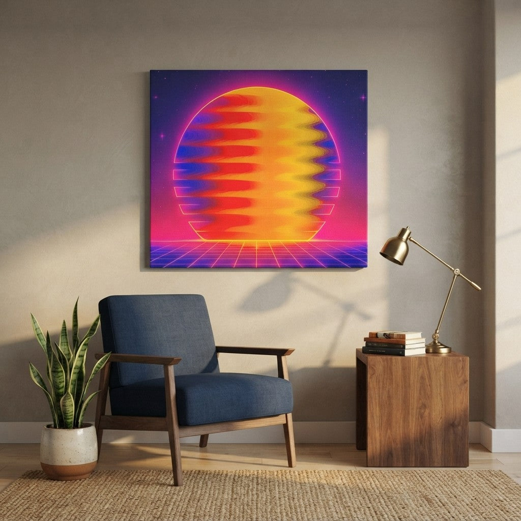 Chromatic Flow Collection Fluid Sun Rise Canvas Print